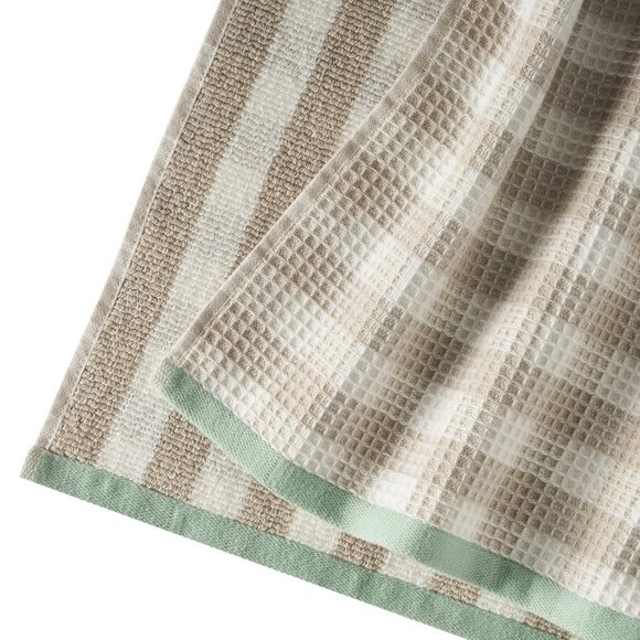 Pioneer Woman Gingham Woven Kitchen Towels 4pc Set Green Blue Brown 18"x28" New - Picture 6 of 7